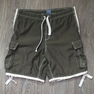 Vintage Nobo Olive Green Cargo Men Shorts